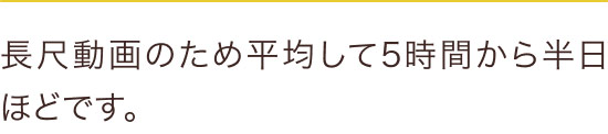 長尺動画のため平均して5時間から半日ほどです。